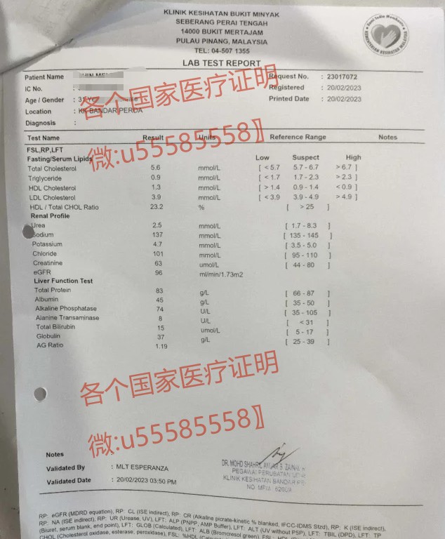 代开马来西亚医疗证明
