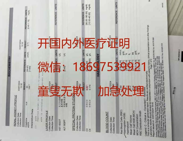 开加拿大医院证明